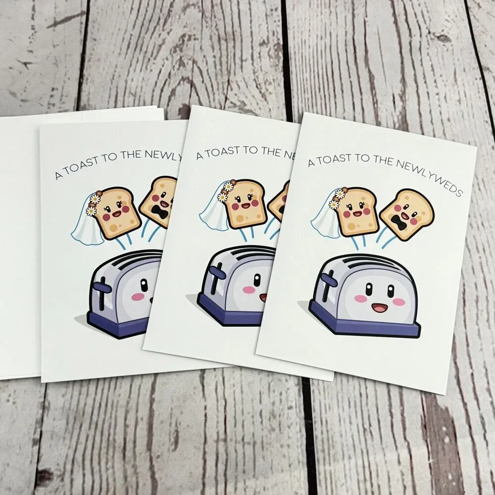 GIFTING GIGGLES 3-Pack Funny Wedding Cards with Envelopes and Seals
